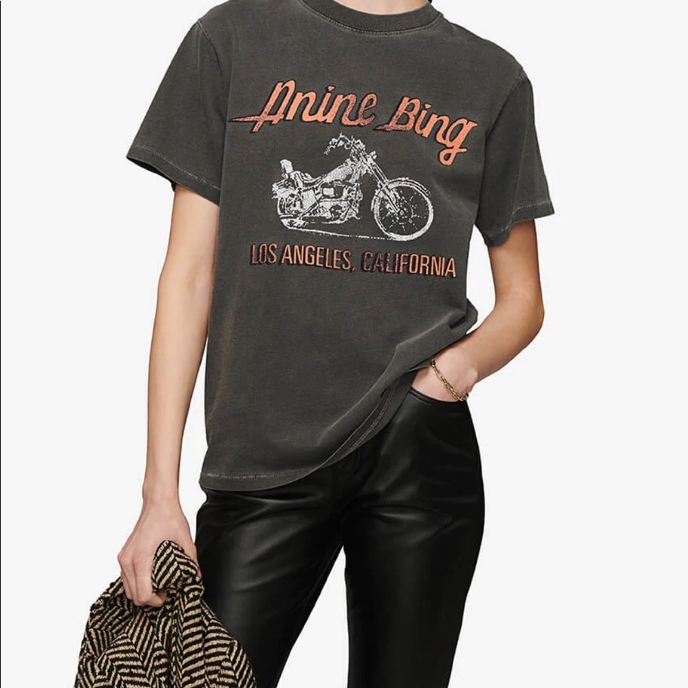 Amine Bing Motorcycle Lili Tee in Charcoal Size XS